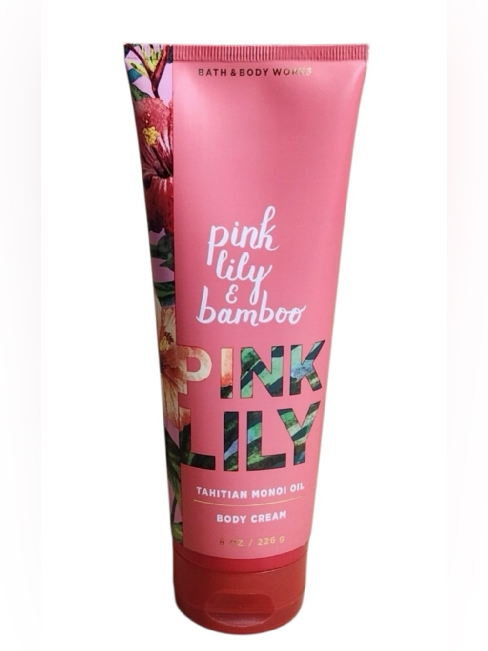 Bath & Body Works PINK LILY & BAMBOO Body Cream with MONOI OIL 8 Oz NEW Lotion
